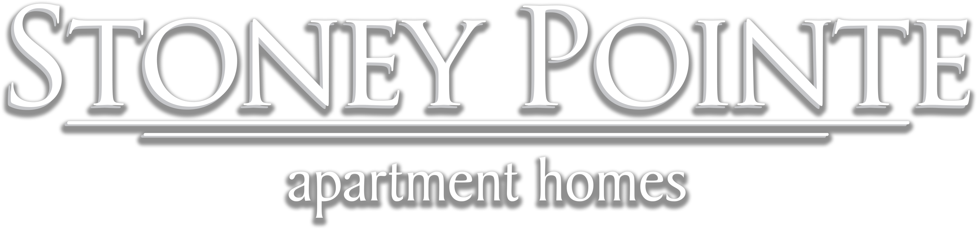 The image is of a logo for Stoney Pointe Apartment Homes.